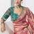 Pink fancy fabric embroidered contemporary saree