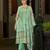 Green chinon chiffon floral printed straight kurta with comfort fitting pant & printed dupatta