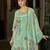Green chinon chiffon floral printed straight kurta with comfort fitting pant & printed dupatta
