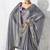 Grey fancy fabric embroidered contemporary saree