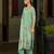 Green chinon chiffon floral printed straight kurta with comfort fitting pant & printed dupatta