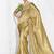 Golden fancy fabric embroidered contemporary saree