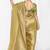 Golden fancy fabric embroidered contemporary saree