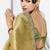 Golden fancy fabric embroidered contemporary saree