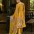 Mustard pure ho organza floral printed straight kurta with comfort fitting pant & printed dupatta
