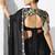 Black fancy fabric embroidered contemporary saree