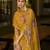 Mustard pure ho organza floral printed straight kurta with comfort fitting pant & printed dupatta
