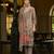 Brown pure ho organza floral printed straight kurta with comfort fitting pant & printed dupatta