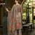 Brown pure ho organza floral printed straight kurta with comfort fitting pant & printed dupatta