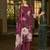 Maroon pure ho organza floral printed straight kurta with comfort fitting pant & printed dupatta