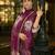 Maroon pure ho organza floral printed straight kurta with comfort fitting pant & printed dupatta