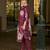 Maroon pure ho organza floral printed straight kurta with comfort fitting pant & printed dupatta