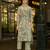 Green pure ho organza floral printed straight kurta with comfort fitting pant & printed dupatta