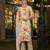 Cream organza floral printed straight kurta with comfort fitting pant & printed dupatta