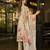 Cream organza floral printed straight kurta with comfort fitting pant & printed dupatta