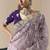 Embroidered lilac fancy fabric party designer saree