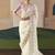 Embroidered off white fancy fabric party designer saree