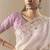 Embroidered off white fancy fabric party designer saree