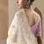 Embroidered off white fancy fabric party designer saree