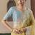 Embroidered pastel yellow fancy fabric party designer saree