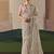Embroidered cream fancy fabric party designer saree
