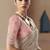 Embroidered cream fancy fabric party designer saree