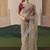 Embroidered beige fancy fabric party designer saree