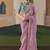 Embroidered pink fancy fabric party designer saree