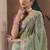 Embroidered pista green fancy fabric party designer saree