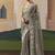 Embroidered grey fancy fabric party designer saree