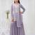 Lavender color embroideried faux geogette salwar suit