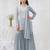 Sky blue embroideried faux georgette salwar suit