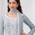 Sky blue embroideried faux georgette salwar suit