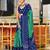 green soft cotton printed fancy saree with blouse