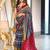 grey mulmul cotton printed fancy saree with blouse
