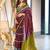 maroon mulmul cotton printed fancy saree with blouse