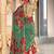 green soft cotton printed fancy saree with blouse