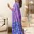 purple mulmul cotton printed fancy saree with blouse