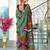 green mulmul cotton printed fancy saree with blouse