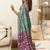 green mulmul cotton printed fancy saree with blouse