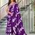 purple mulmul cotton printed fancy saree with blouse