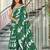 green mulmul cotton printed fancy saree with blouse