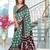 green cotton printed fancy saree with blouse