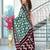 green cotton printed fancy saree with blouse