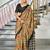 beige soft cotton printed fancy saree with blouse