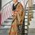 beige soft cotton printed fancy saree with blouse
