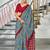 grey soft cotton printed fancy saree with blouse