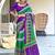 purple mulmul cotton printed fancy saree with blouse