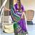 purple mulmul cotton printed fancy saree with blouse