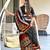 black mulmul cotton printed fancy saree with blouse